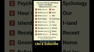 🔇 10 English Words with Silent Letters You&rsquo;re Saying Wrong! 🤫 #dailyenglish #vocabulary #english