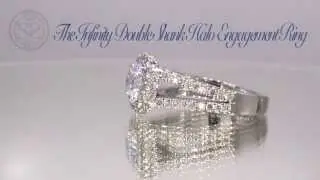 The Infinity Double Shank Halo Engagement Ring