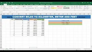 Convert Miles to km I miles to meter I miles to feet I #exceltutorial #exceltips #excel #techiskills