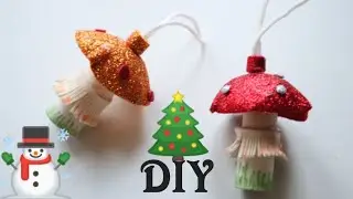 DIY Christmas Decoration Ideas |   Easy Mushroom Christmas Tree Ornaments | GlitterFoam Sheet Craft