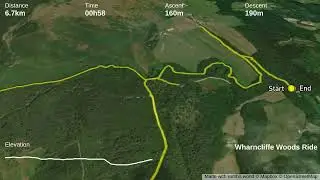 Wharncliffe Woods - 3D Mountain Bike Route Map