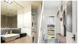 75 Laundry Room With White Cabinets And A Stacked Washer/dryer Design Ideas You'll Love ☆