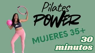 Pilates Power SIN IMPACTO 30 MIN 🔥 Quema Grasa y Tonifica con Pelota, Liga y Aro | Nivel Intermedio