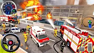 Real Fire Truck Driving Simulator 2025 - New Fire Fighting Fireman's Daily Job - Android GamePlay