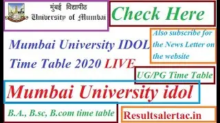 Mumbai University IDOL Time Table LIVE : MU IDOL Exam Schedule 2020 for B.A. B.com M.A. M.sc M.com