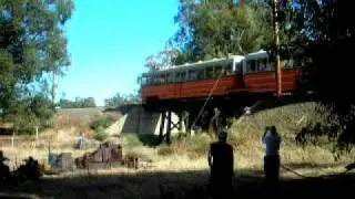 Western Railway Museum - Key System Bridge Unit 187 Arrives at Pumpkin Patch