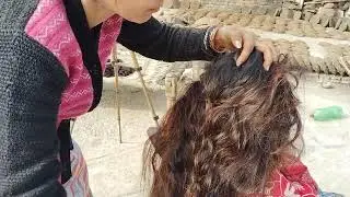 Indian women Nitpicking In Long Hair ! Asmr Nitpicking ! Nitpicking New 