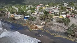 Drone shows damage left by Hurricane Melissa in Jamaican fishing village