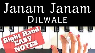 Janam Janam - Pritam Chakraborty  | Right hand Piano Tutorial | EASY | NOTES | +Slow