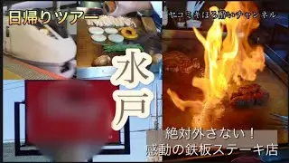 #18 特急ときわで水戸へ❗老舗【ステーキ】ドルフの鉄板焼きランチが最高すぎた #茨城グルメ #炎のパフォーマンス #レストラン #フランベ #鉄板焼きアイス