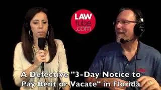 Defective 3-day notice to pay rent or vacate in Florida
