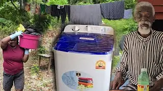 Long gone the days washing the elderly clothes with our hands | today we bought a washing machine