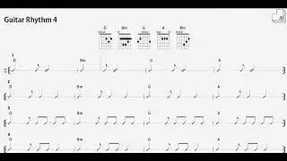 Guitar rhythm 4  | Dotted quarter note 100Bpm