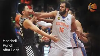Hamed Haddadi Punches Chinese Player in the Face! | 2016 CBA