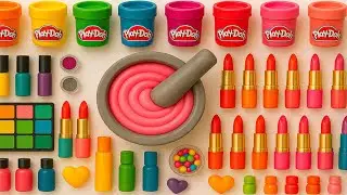 Satisfying Slime ASMR DIY 🌈 How to Make Rainbow Cloud Slime with Makeup Cosmetic Playdoh Glitter