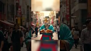 TIger In Tokio - Юлбарыс Токиода - Тигр в Токио #tiger #ai #animals #тигр #ии #животные #shotrts