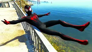 GTA 5 Epic Water Ragdolls | SPIDERMAN vs MILES MORALES Jump/ Fails 2025
