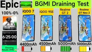 Realme GT 2 vs iOQO 9SE vs iQOO 7 vs Realme GT Neo 2 BGMI EPIC  Battery Draining Test 100%-0% #bgmi