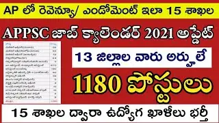 APPSC 1180 Vacancies Notification|Ap Govt Jobs 2021| Revenue/Endowment Department jobs|