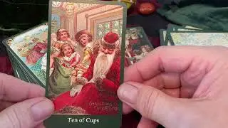 The Christmas Tarot by Wisdom by KK. Early 20th century postcard artwork. Colorful & Festive!