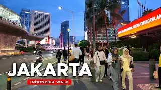 Пешеходная экскурсия по Джакарте 🇮🇩 в формате 4K &mdash; Ночная прогулка по центральной Джакарте
