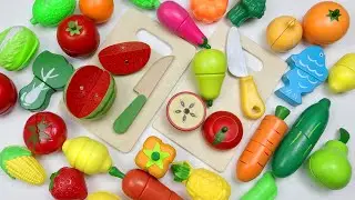 Satisfying Video | Cutting Banana Pear, Fruits and Vegetables | Wooden & Plastic ASMR Squishy