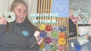 SCRUNCHIE TUTORIAL- How to make your own scrunchie using a hairtie! Small scrunchie business tips!
