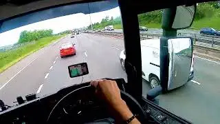 POV Driving Scania R450.Scotland,  Hamilton services to Glasgow