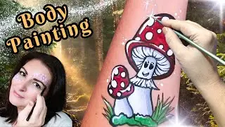 Magic MUSHROOM Body Painting 🍄 Autumn Cute Design Tutorial | Face Paint Tutorial
