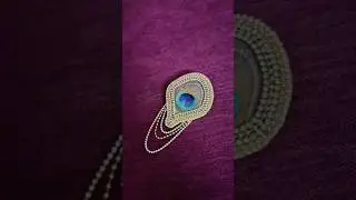 Peacock feather saree brooch #broochmaking