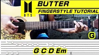 (BTS) Butter (Guitar Fingerstyle Cover) Tabs+Chords