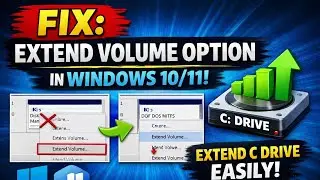 (Fix: Extend Volume Option in Windows 10/11 | Extend C Drive Easily