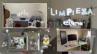 Limpieza EXTREMA de mi cueva/oficina ♡ Cómo limpiar un mousepad + motivación!