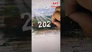 New Year Status || Abstract Painting #shorts #ytshorts #drawing #painting