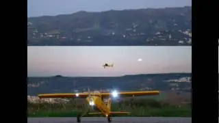 RC airplane - Mentor Multiplex in the night on the Moon -  Marco.mpg