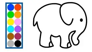 Cara Menggambar dan Mewarnai gajah | Elephant Coloring Pages | B&eacute; học t&ocirc; m&agrave;u