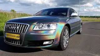 Audi A8 d3 fully wrapped chameleon Teckwrap Fireworks RCH01