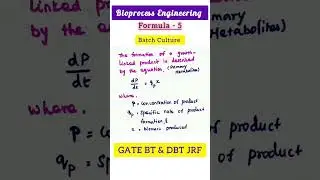 Bioprocess Engineering Formulas for GATE BT & DBTJRF | Monod Equation| Yield Factor @biotechnotebook