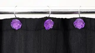 Purple Floral Shower Curtain Hooks, Lavender Crystal Glitter Ice Textured Decorative Hooks Review