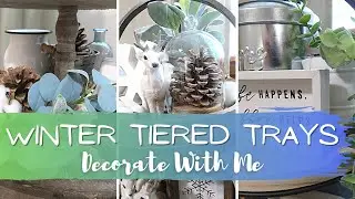 Winter Tiered Trays || Coffee Bar Tray || 2021