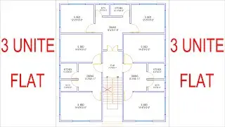 HOUSE PLAN DESIGN | EP 385 | 3 UNITE HOUSE FLOOR PLAN
