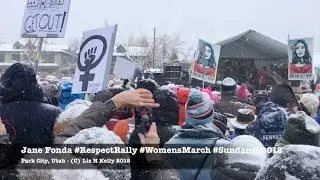 Jane Fonda and Gloria Allred cheers at Sundance 2018 Respect Rally