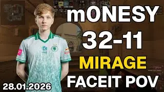 m0NESY (32-11, 2,91 КБ/Д) Мираж | ДЕМО FACEIT POV CS2 | 28 января 2026 г., 20:37 UTC