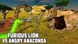 Best Dino Games - Furious Lion vs Angry Anaconda Snake Android Gameplay