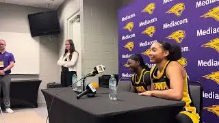Hear from Chit-Chat Wright, Hannah Stuelke after Iowa women’s basketball beats UNI