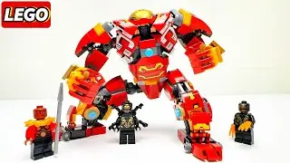 - Instructions for assembling the Lego Super Hero Marvel 76247 Hulk Buster model with 385 pieces.