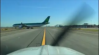 Boston Logan Airport - Departure in an A36 Bonanza - Patient Airlift Flight to Presque Isle, Maine