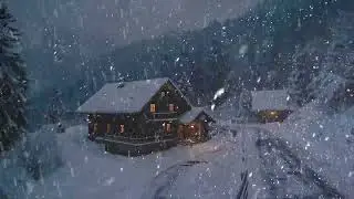 Fierce Winter Storm Shakes The Mountains In An Endless Blizzard Roar Of Snow And Windfall