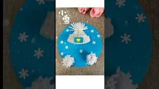 DIY Winter Hat Craft ❄️ | Easy Fruit Net Art Idea! #artandcraft #craft #art #diy #diyprojects