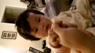 Jayleen lovin' her taro popsicle!